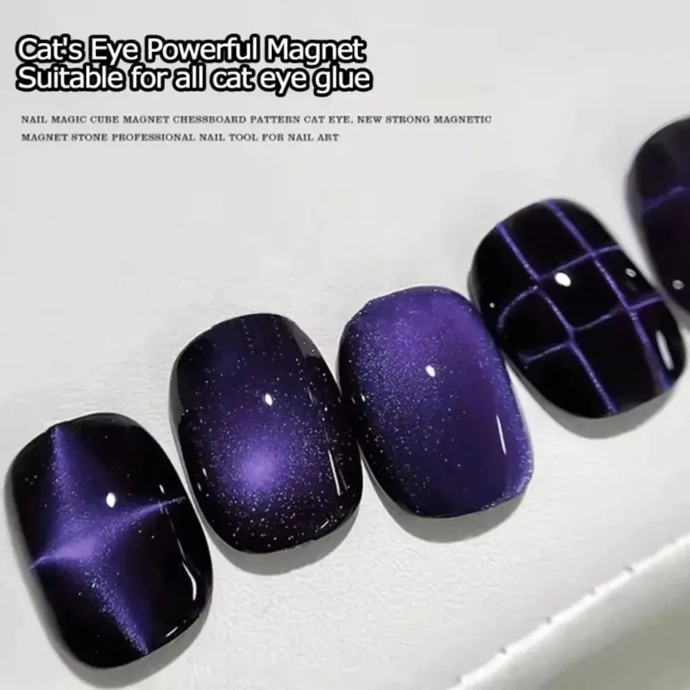 27pcs Cat Eye Magnet Cube for Nails Strong Magnetic Square Stick 9D/5D