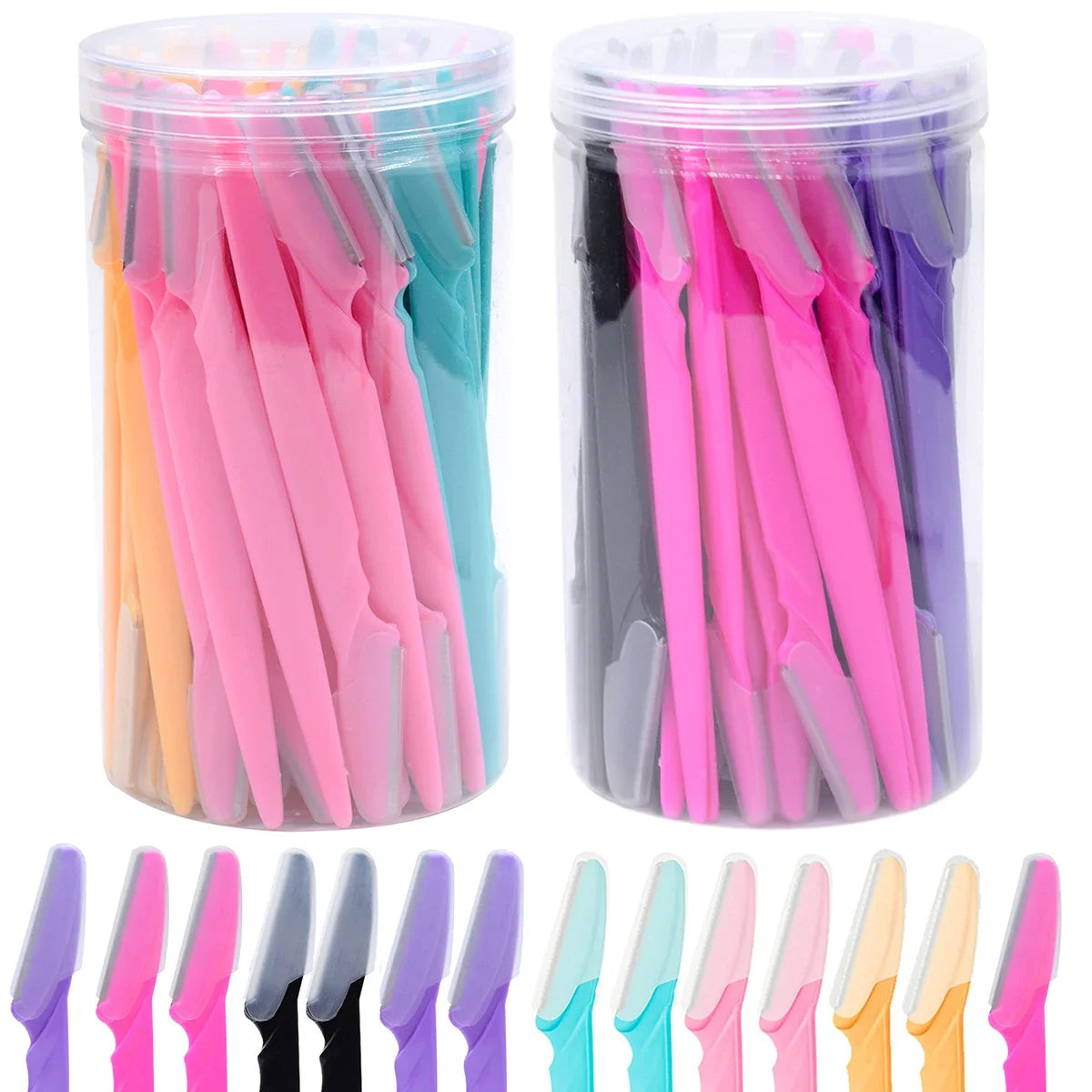30Pcs/Bottle Eyebrow Razors With Container Facial Eye Brow Trimmer In