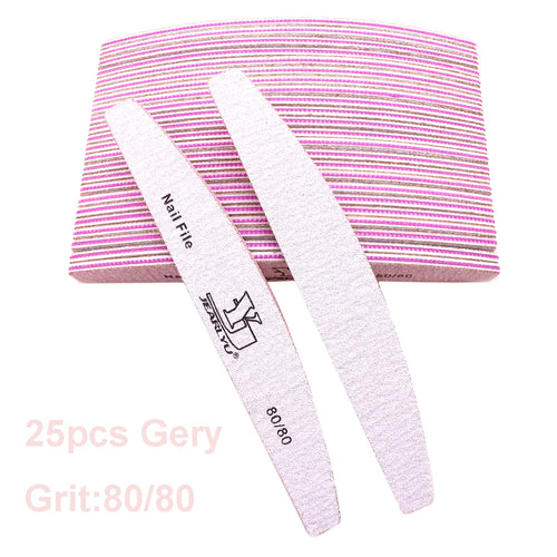 5/25Pcs/Lot Nail File Mix Color 80/100/150/180/240 Grit Professional