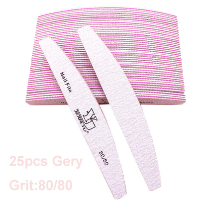 5/25Pcs/Lot Nail File Mix Color 80/100/150/180/240 Grit Professional