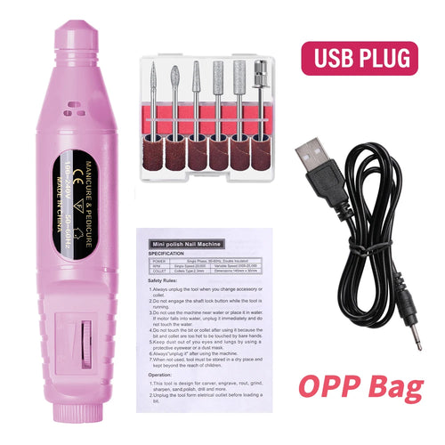 LINMANDA 6 In 1 Electric Nail Drills Kit Remove Polisher Manicure