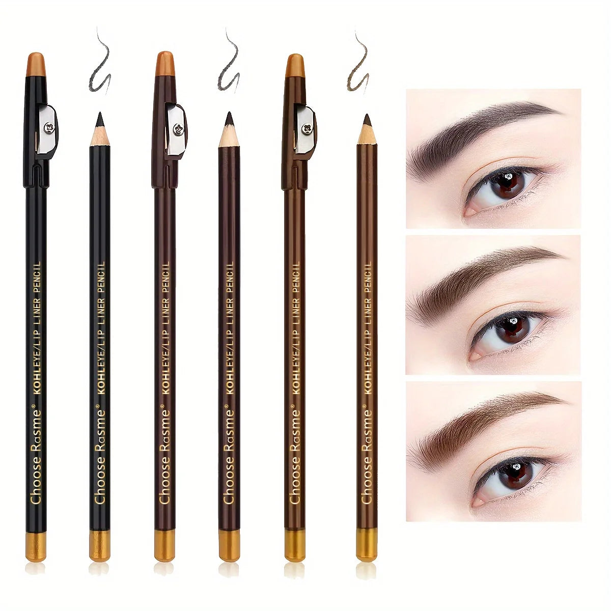 12pcs black/borwn/dark brown eyebrow pencil sharpener Eyebrow Pencil