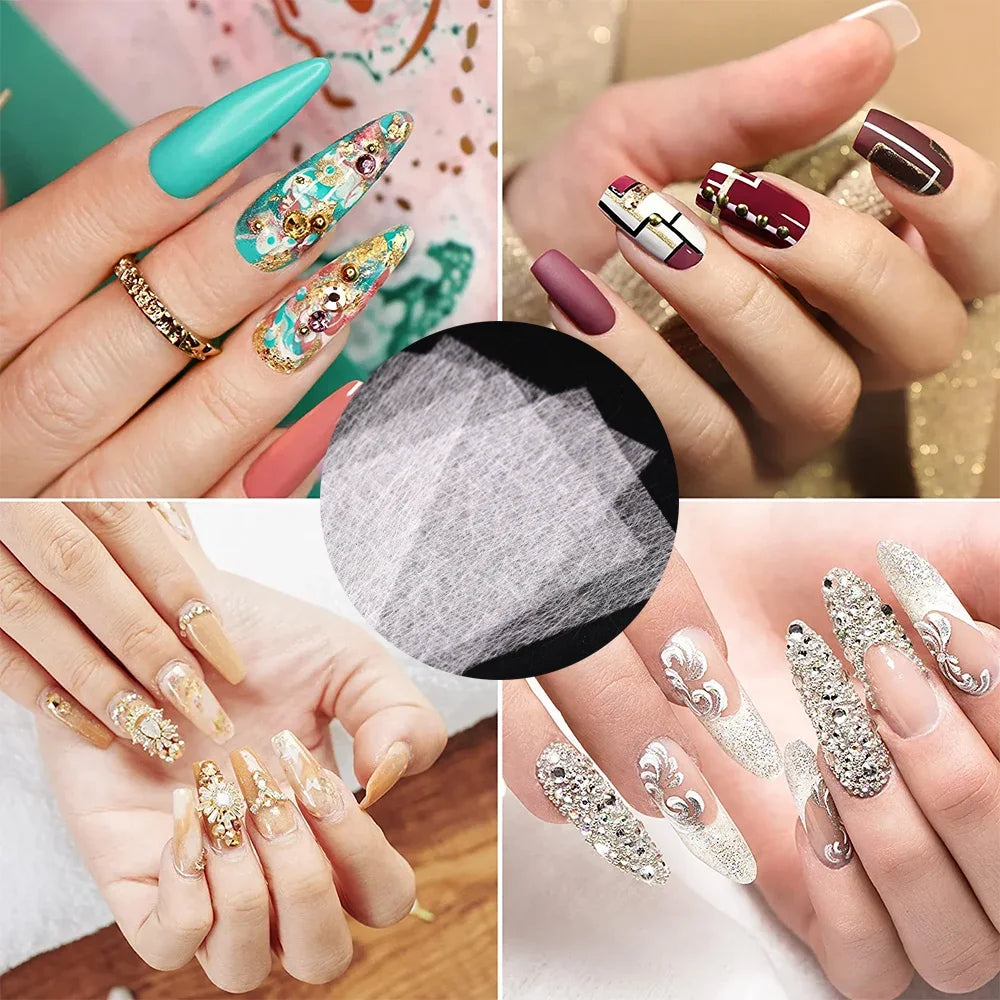 Fiberglass Non-woven Silks Manicure Building 10/20/50Pcs Nail