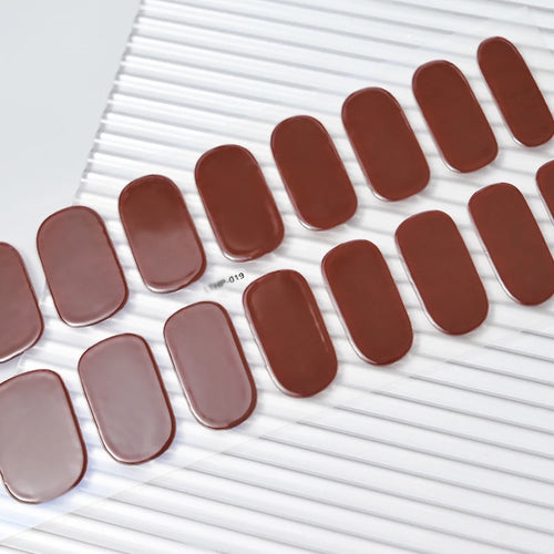 16Tips Semi-Cured Gel Nail Sticker Pure Color UV/LED Lamp Gel Nail