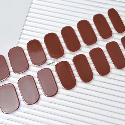 16Tips Semi-Cured Gel Nail Sticker Pure Color UV/LED Lamp Gel Nail