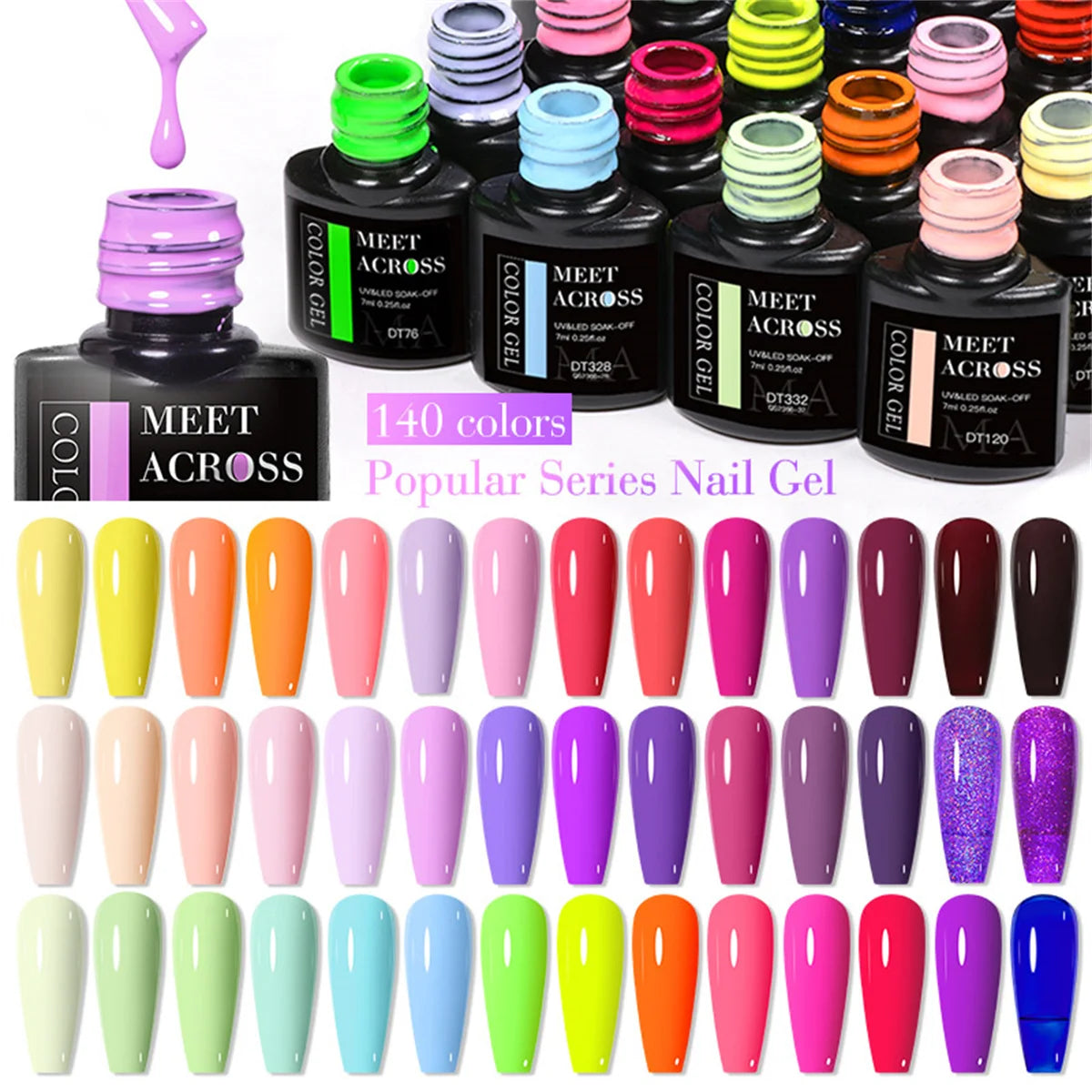 6pcs Gel Nail Polish Set HEMA Free 7ml Semi Permanent Soak Off UV Gel