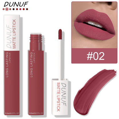 Long-Lasting Lip Gloss 1pcs: Matte Lipstick Non-Stick Cup Waterproof