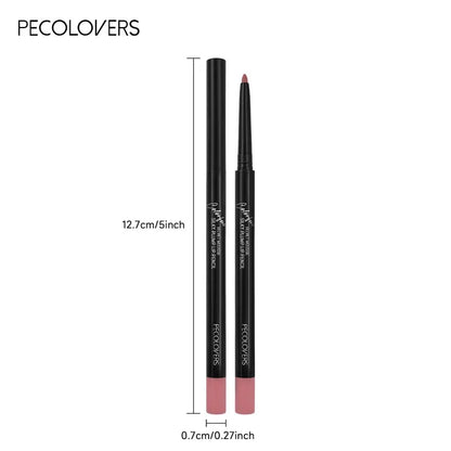12-Color Matte Lipliner - Waterproof, Moisturizing, Long-Lasting &