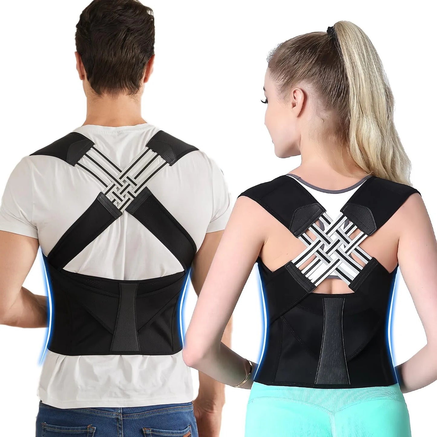 Back waistband posture corrector for men and women, adjustable