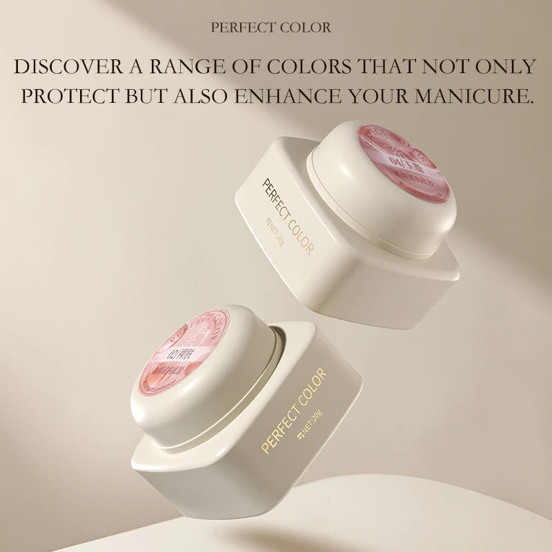 PERFECT COLOR  4-in-1 Builder Nail Gel,20g 12 Colors Rubber Base Gel