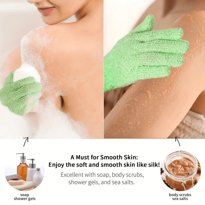 1-10pcs Colourful Exfoliating Gloves, Bath Gloves For Shower, Double