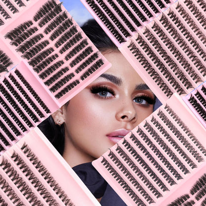 200PCS D Curl Eyelash Cluster Set with 30D40D80D and 80D Spiky Style