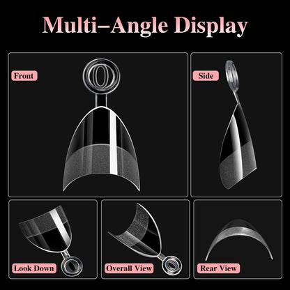600pcs/Boxed Ultra Short French False Press On Acrylic Nails Tips