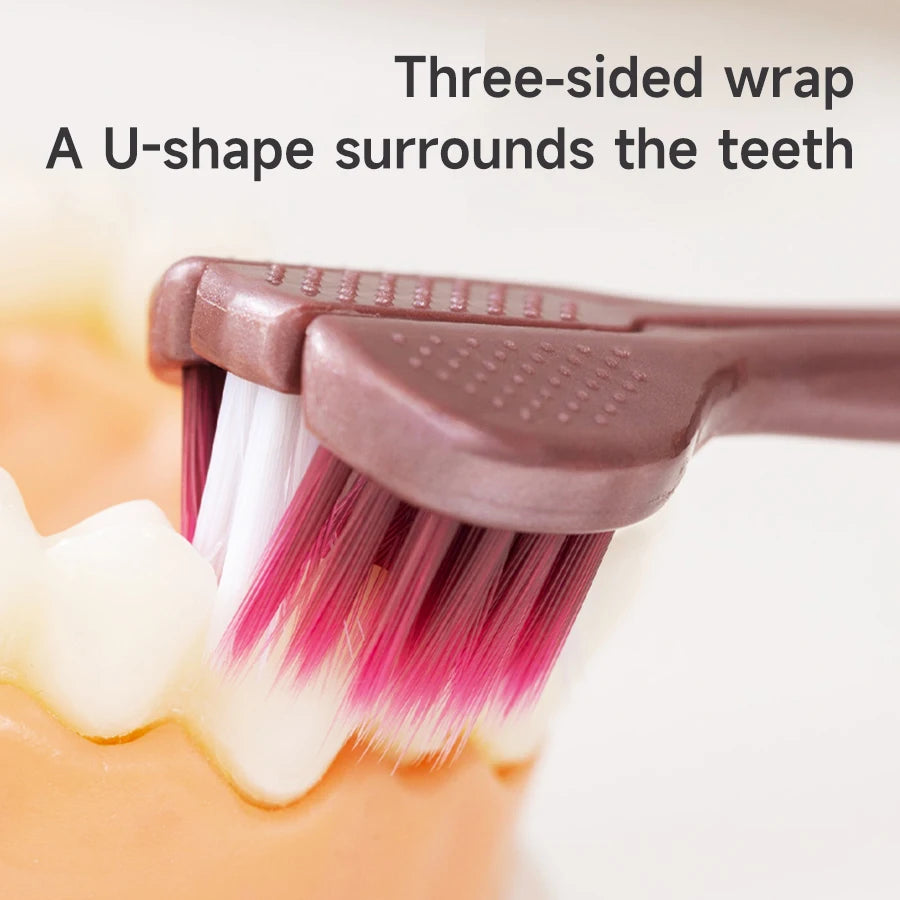 3D Manual Toothbrush 6pcs Three sided U-shaped Soft Toothbrush for