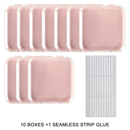 10PCS Press-On Nail Storage Acrylic Boxes with Adhesive Sheets