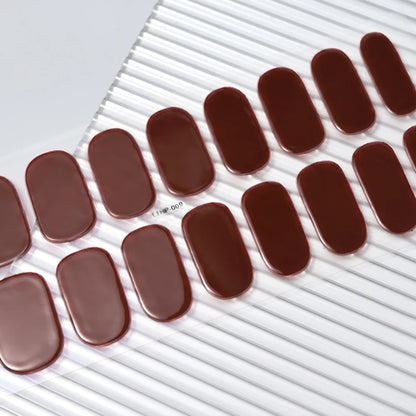 16Tips Semi-Cured Gel Nail Sticker Pure Color UV/LED Lamp Gel Nail