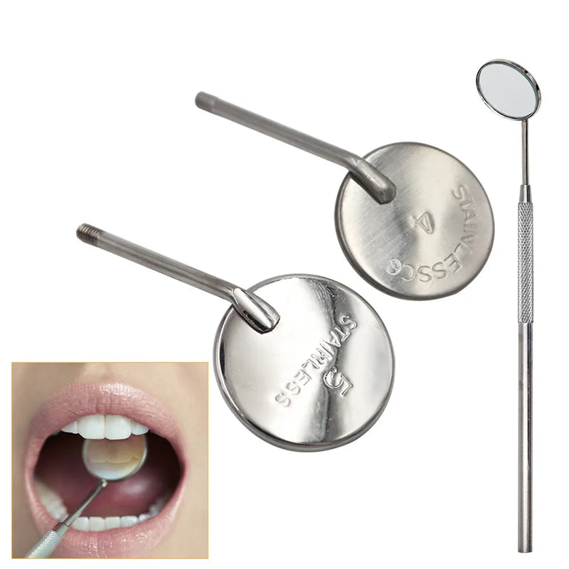 12Pcs/box Dental Mouth Mirror Head Stainless Steel Cone Socket