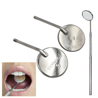 12Pcs/box Dental Mouth Mirror Head Stainless Steel Cone Socket