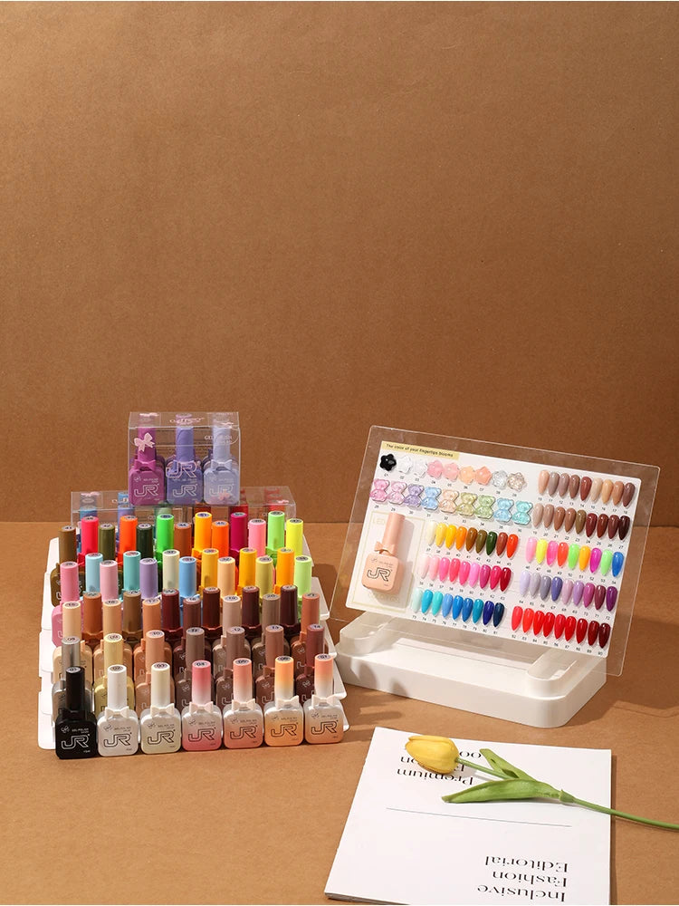 JR 9pcs 15ml gel nail polish set Including Red Pink Nude Gel Polish
