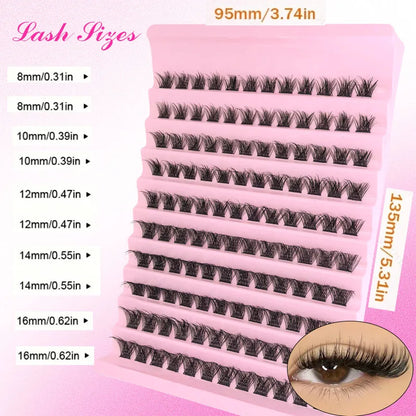 DIY Eyelash Extension Kit Individual Lashes Cluster Mix Lash Clusters