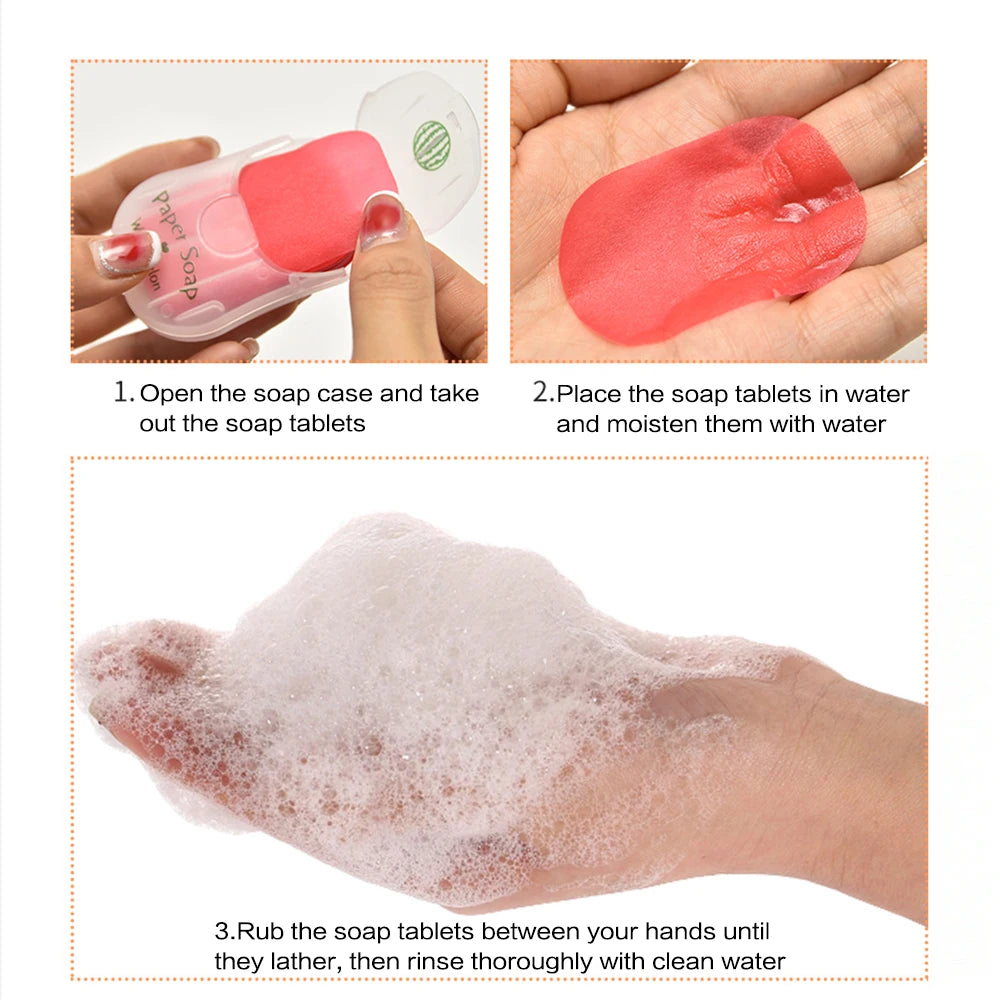 Portable Hand Soap Sheets for Travel | Dissolving Cleanser Wipes |