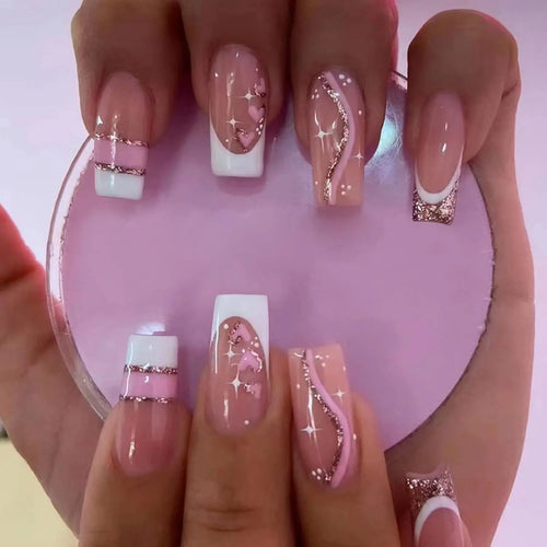 24PCS/ brown ballet-shaped fake nails instantly upgrade your look with