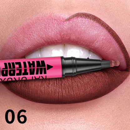 1PC Liquid Matte12-Color Lipliner Pencil Waterproof Plumping Stain