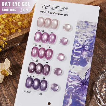 Vendeeni 5 Colors/Set Crystal Cat Eye Gel Nail Polish Semi Permanent