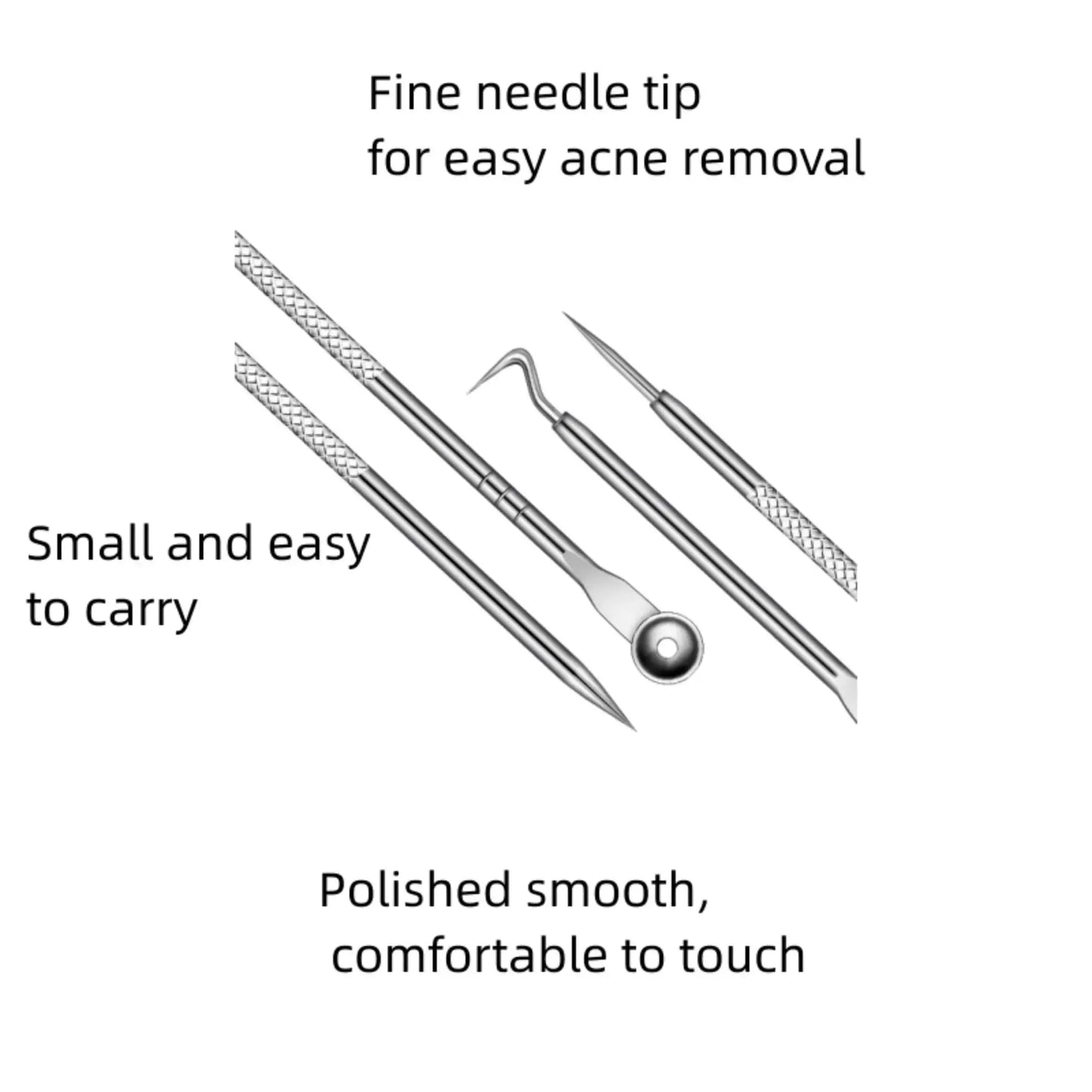 4PCS Blackhead Remover Acne Needle Tools Set Face Cleaning Black Dots