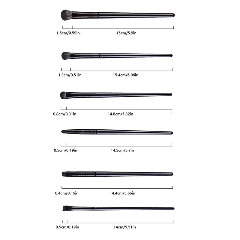6-Piece Eye Makeup Brush Set: Professional Soft Contour Eyeshadow