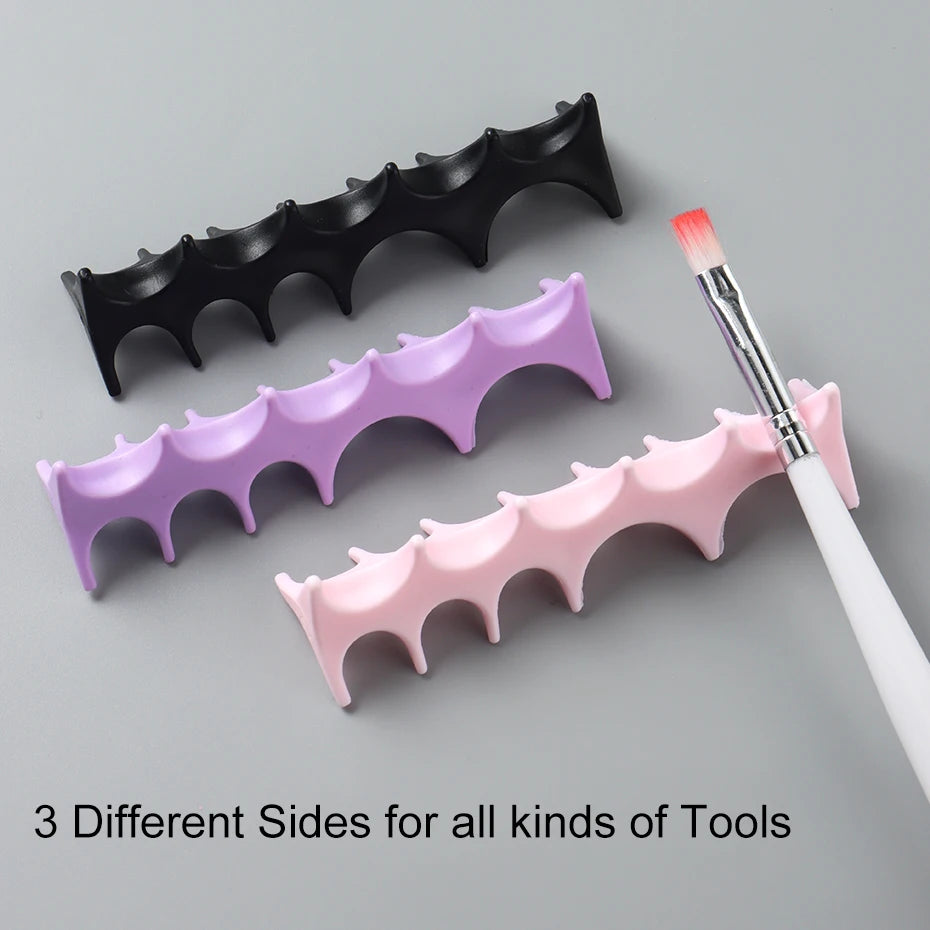 Soft Silicone Nail Pen Holder Brush Rack Shelf UV Gel Brush Display