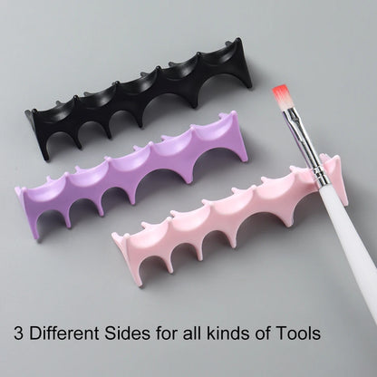 Soft Silicone Nail Pen Holder Brush Rack Shelf UV Gel Brush Display