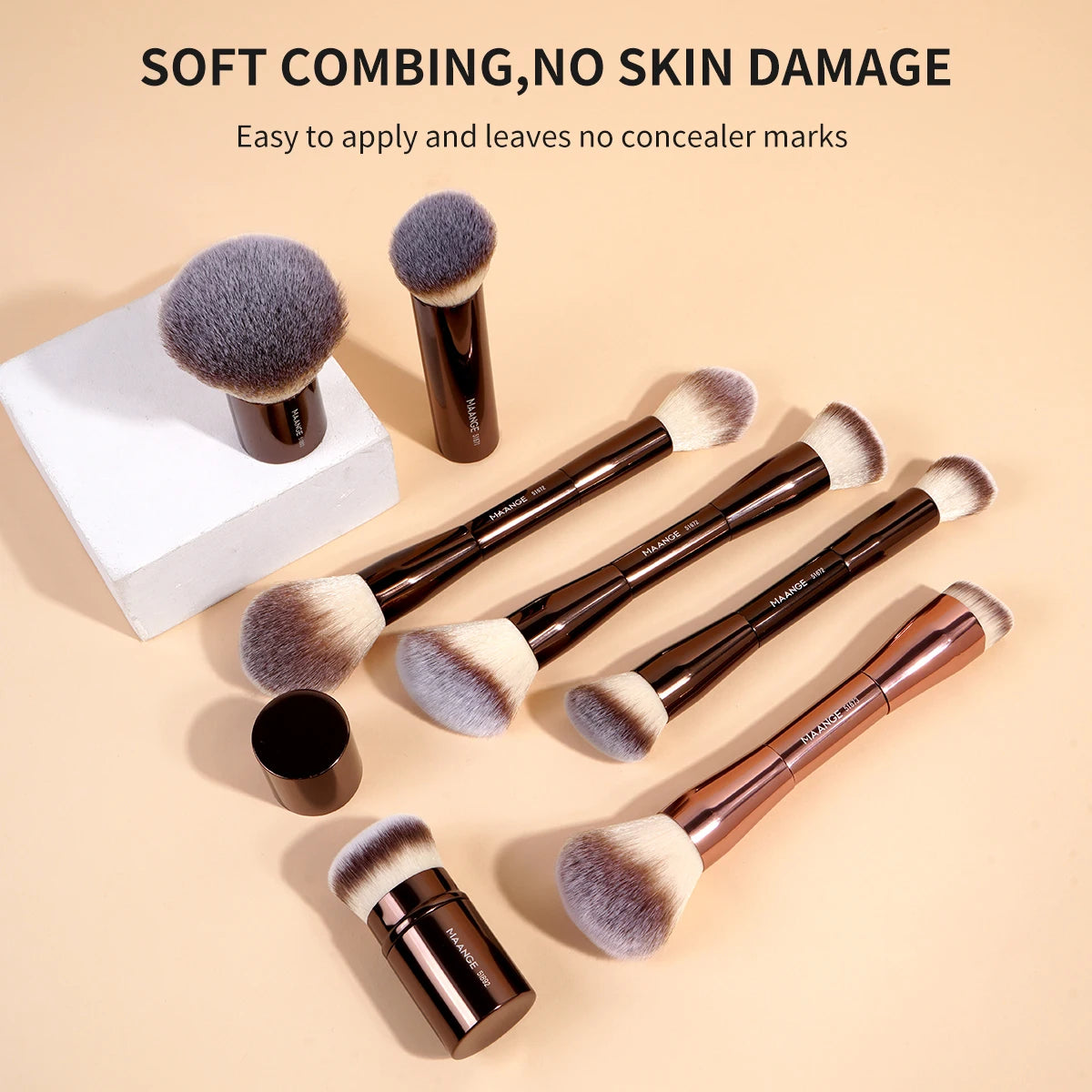 MAANGE 20pcs/set Pro Makeup Brushes Double Ended Foundation Concealers