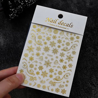Winter Christmas Atmosphere Nail Stickers Snowman Snowflake Wapiti