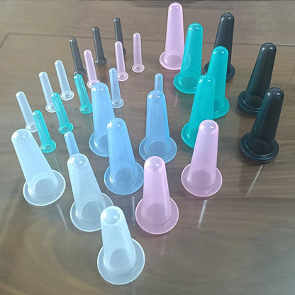 4PCS Silicone Vacuum Cupping Massage Jars Anti Cellulite Massage