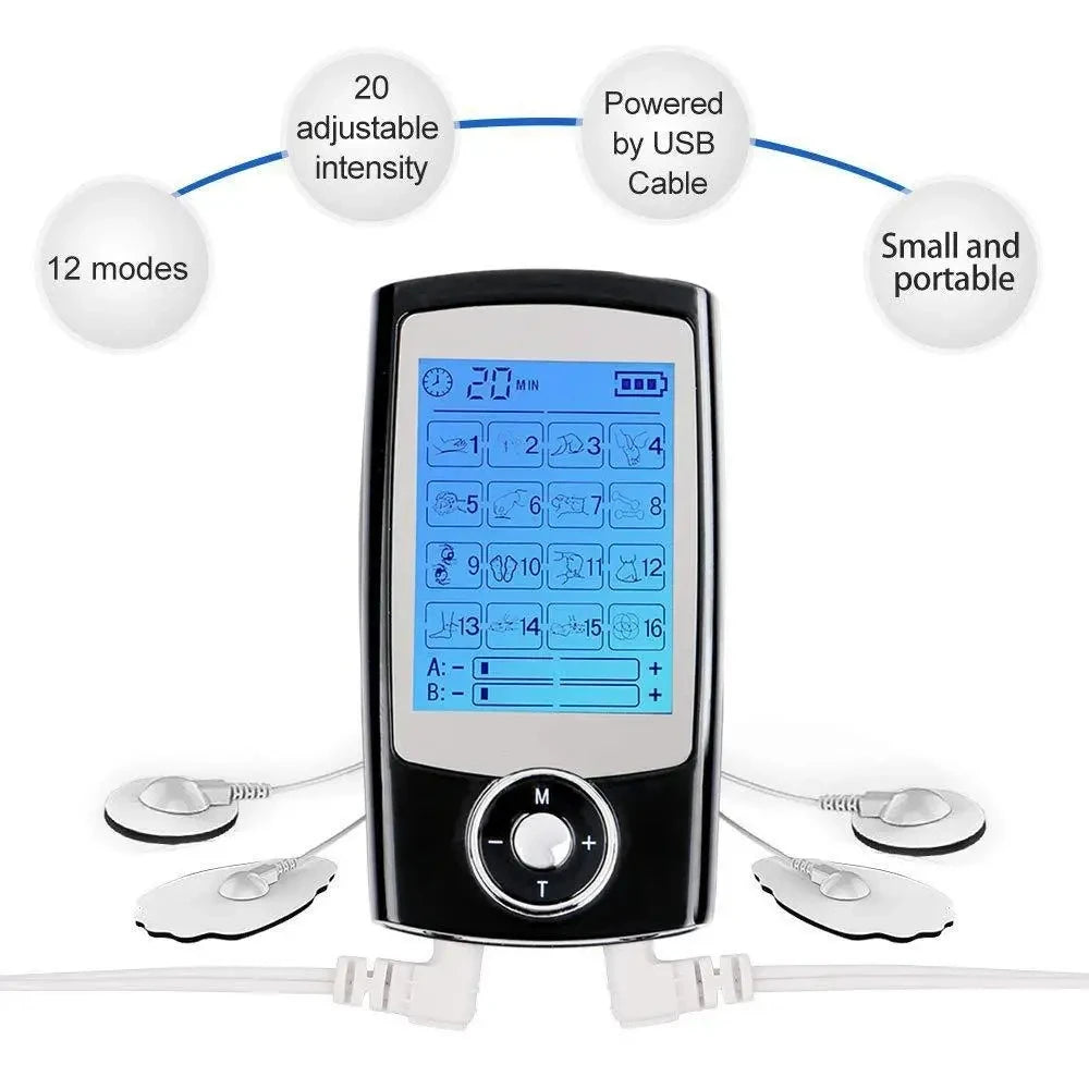16 Modes Electric Tens Relax Muscle Stimulator EMS Acupuncture Body
