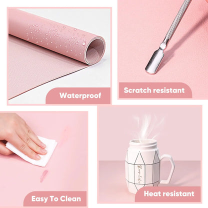Pink Nail Art Table Mat, Portable Nail Art Armrest Professional Table