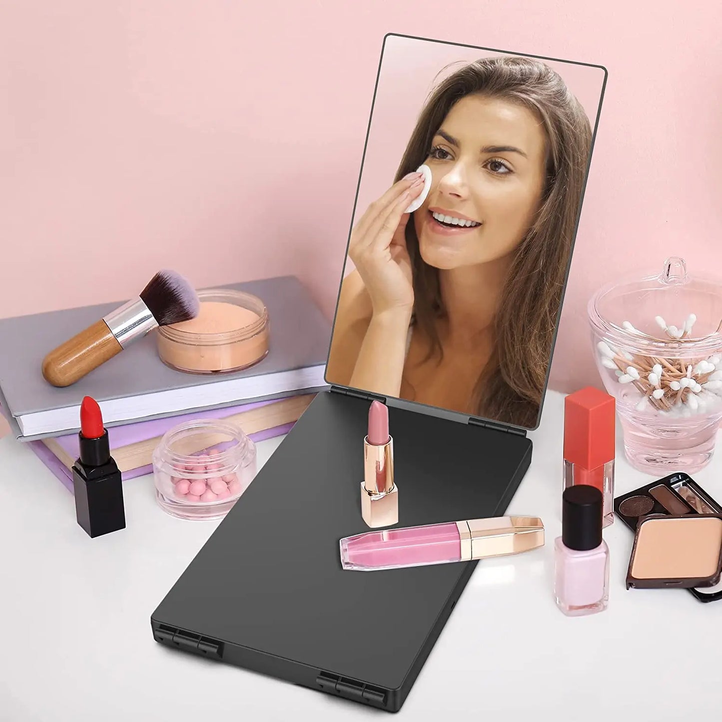 S Travel Portable 360 Trifold Vanity Makeup Mirror with Height