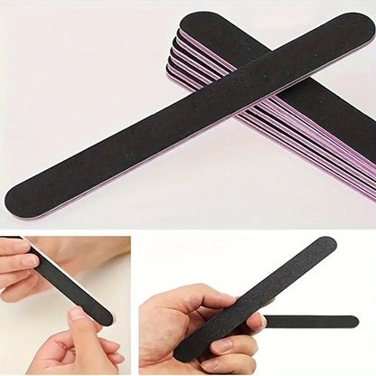 5Pcs Double Sided Emery Board Nail File, 100/180 Grit Nail Buffering