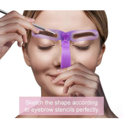 8 In 1 Reusable Eyebrow Stencil Beauty Makeup Brow Stamp Template