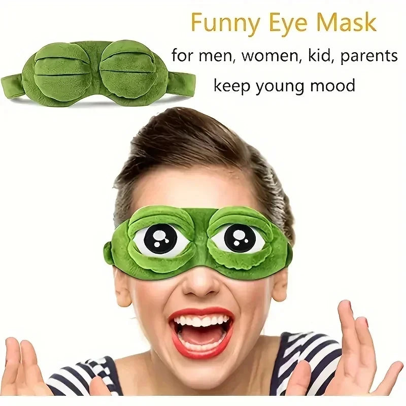 3D Sad Frog Sleep Mask Natural Sleeping Eyeshade Cover Shade Eye Patch