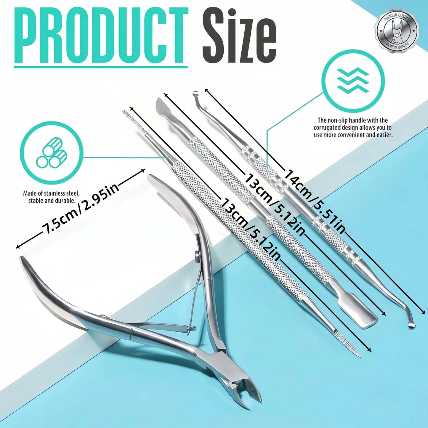 1/4pcs stainless steel ingrown nail tool,multi-function trimmer ngrown