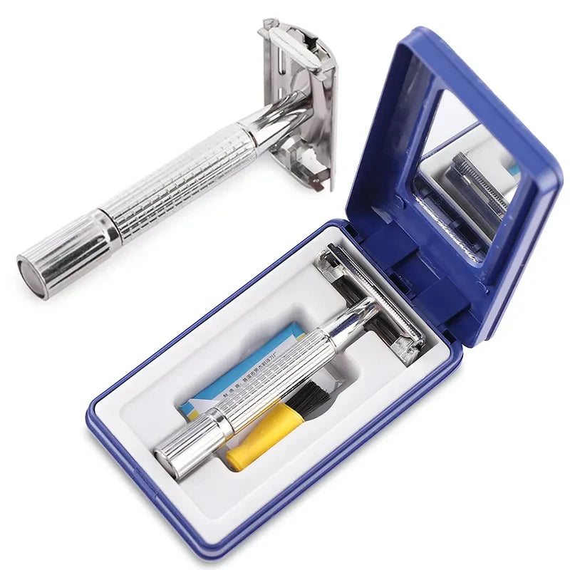Men Shaving Razor with Blade Sliver Folding Shaving Knife Facial Hair