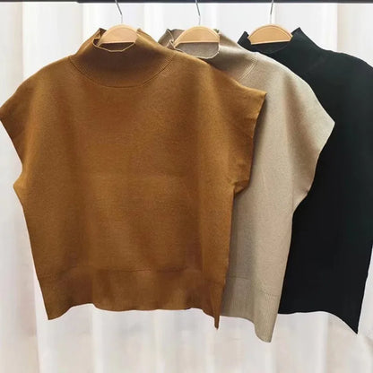 Stand-Up Collar Knitted Sweater