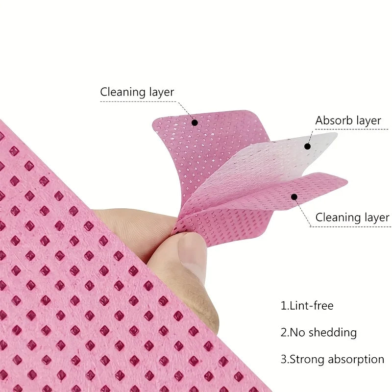 50 Pieces of Velvet-Free Nail Wipes, Super Absorbent Nail Wipes for