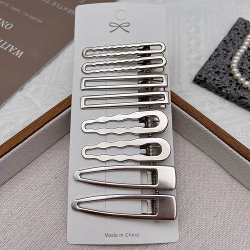Sliver Metal Hair Clips Women Girls Y2K Duckbill Hairpin Personality