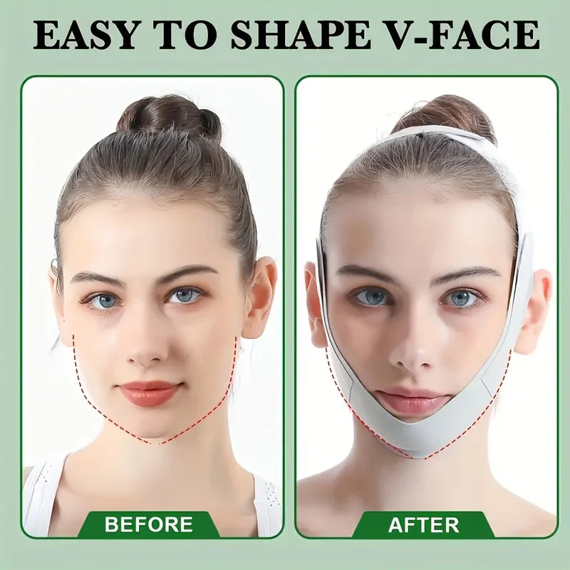 Graphene V-Shape Face Lift Band - Adjustable Double Chin Reducer,