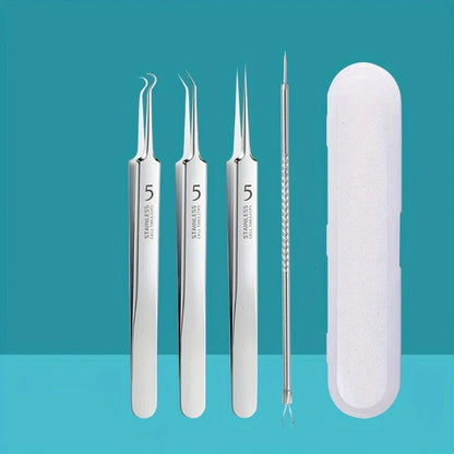 Stainless Steel 4/7/8pcs Acne Removal Tool Set - Blackhead & Pimple