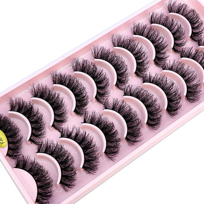 HBZGTLAD New 10 Pairs Natural False Eyelashes Fake Lashes Long Makeup