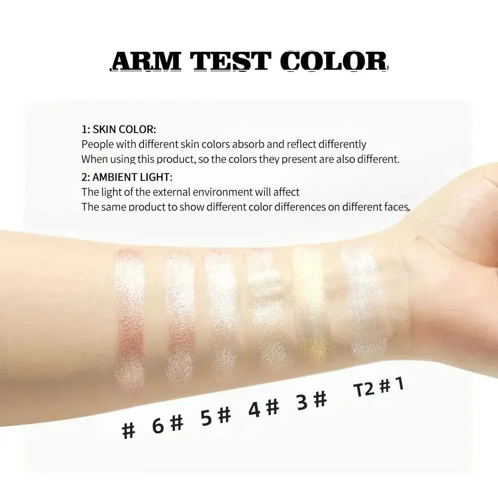 Long-lasting waterproof fine shimmer highlighter, natural glossy